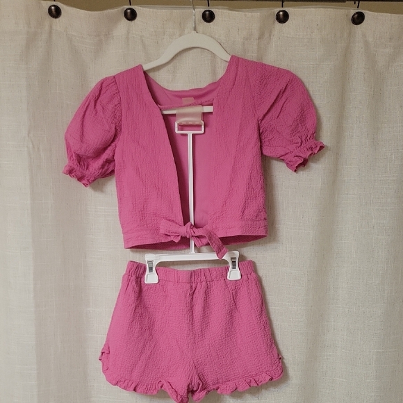 Paisley Lane Pink Textured Two-Piece Set - Picture 5 of 9